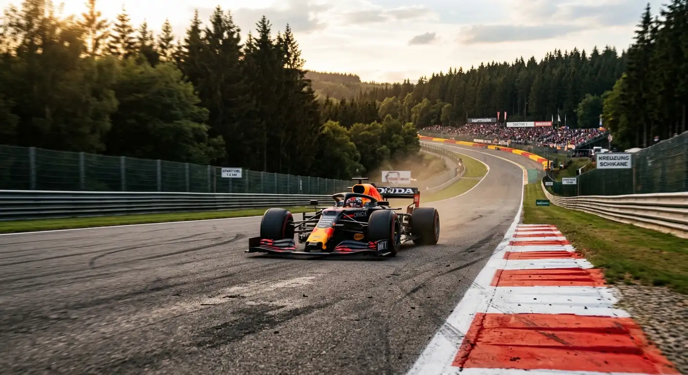 Belgischer Grand-Prix-Kurs mit langer Geraden und ausgedehntem Sektor