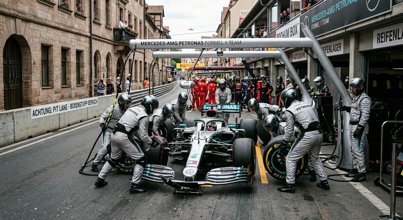 Schneller Reifenwechsel beim Boxenstopp während des Monaco-Grand-Prix