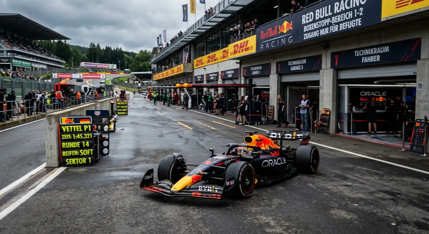 Formel-1-Auto im Freien Training während eines langen Stints zur Pace-Analyse