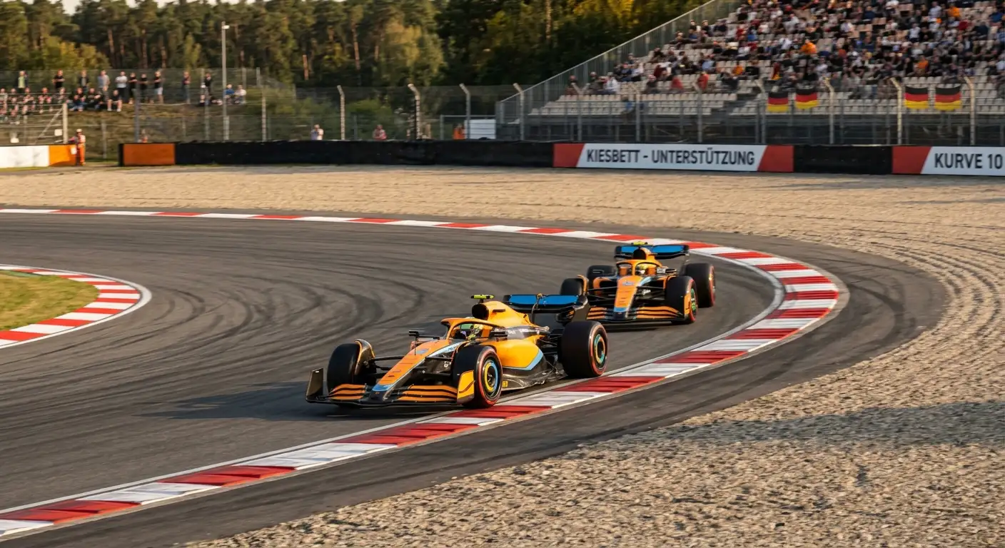 Zwei McLaren-Fahrer Seite an Seite im internen Teamduell auf der Strecke