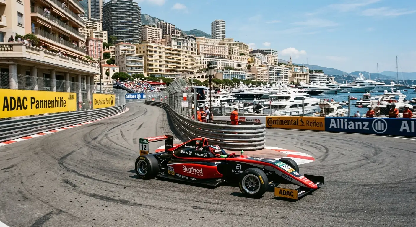 Enge Streckenführung des Monaco-Stadtkurses mit Leitplanken direkt an der Ideallinie