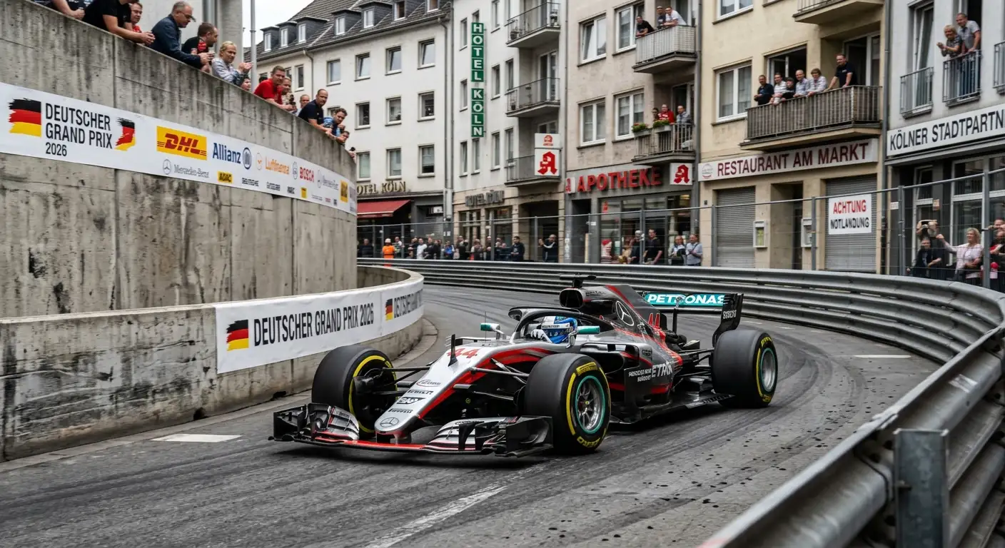 Schmaleres Formel-1-Auto des Reglements 2026 auf einem engen Stadtkurs