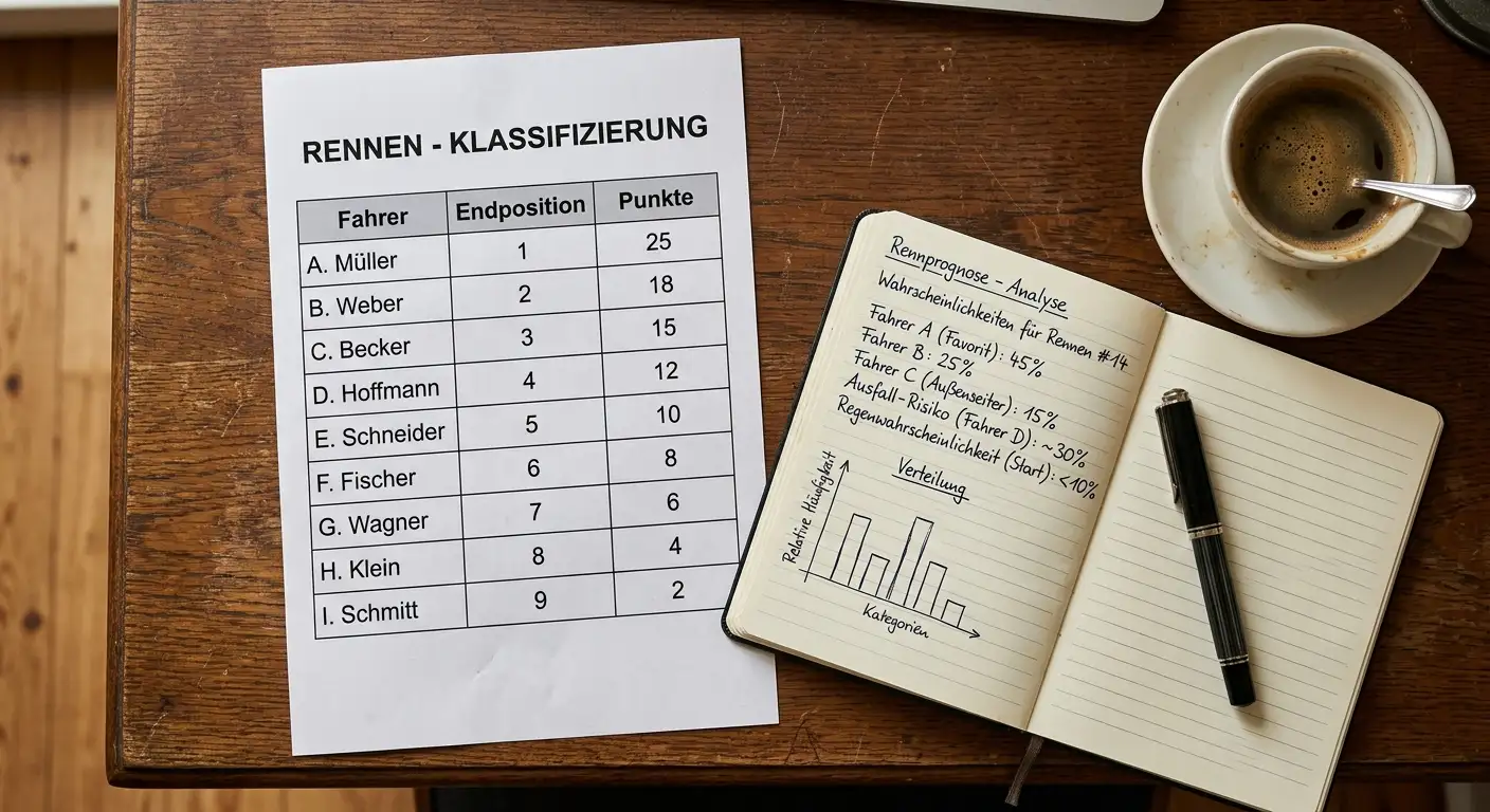 Renndaten-Auswertung mit handschriftlichen Wahrscheinlichkeits-Schätzungen
