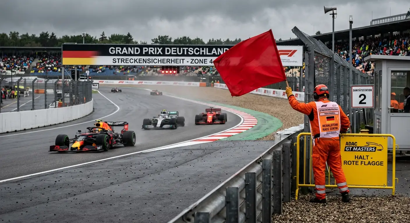 Rote Flagge unterbricht ein Formel-1-Sprintrennen vor Erreichen der Mindestdistanz