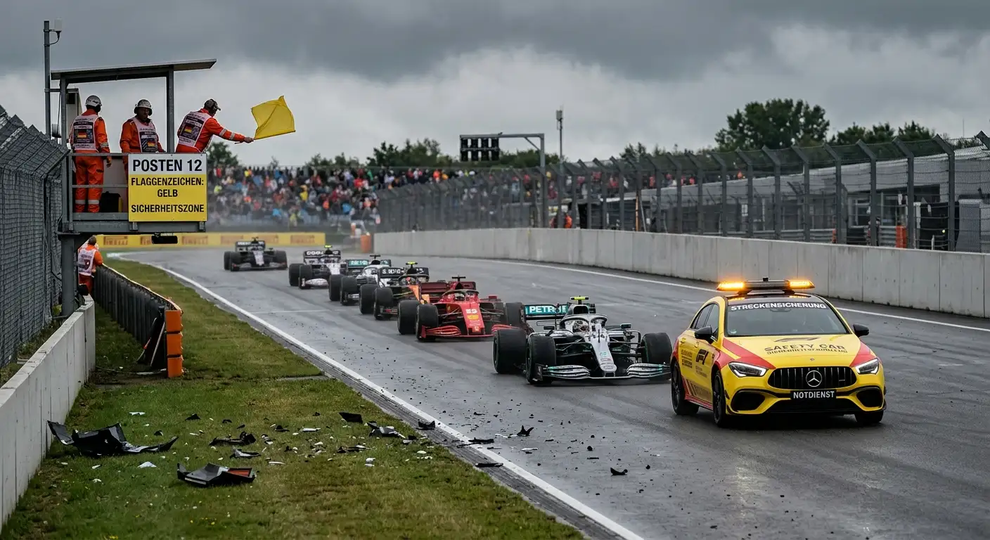 Safety-Car führt das Formel-1-Feld während einer Neutralisationsphase