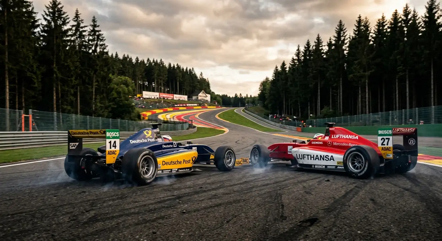 Spa-Francorchamps-Strecke mit langer Überhol-Zone und DRS-Gerade